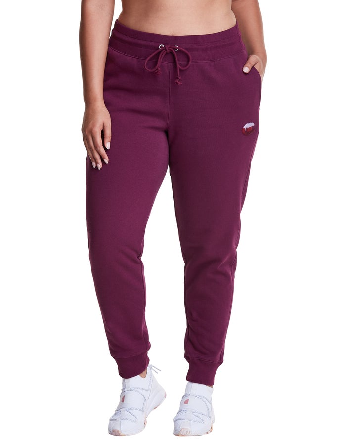 Champion Plus Reverse Weave Ombre Chenille Logo Kadın Joggers Koyu Mor ( SUOPIY781 )